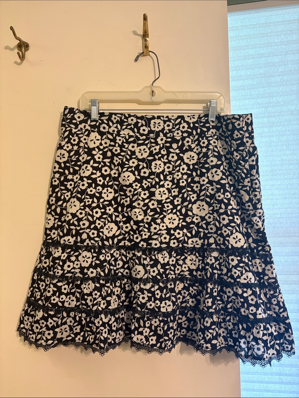 Black & White Floral Tiered Skirt